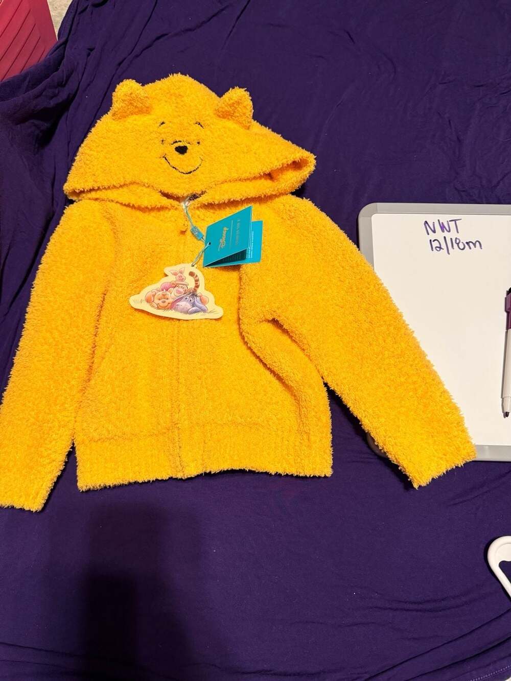 Posh Peanut Disney Winnie the Pooh Fuzzy Hooded Jacket Size 12-18M